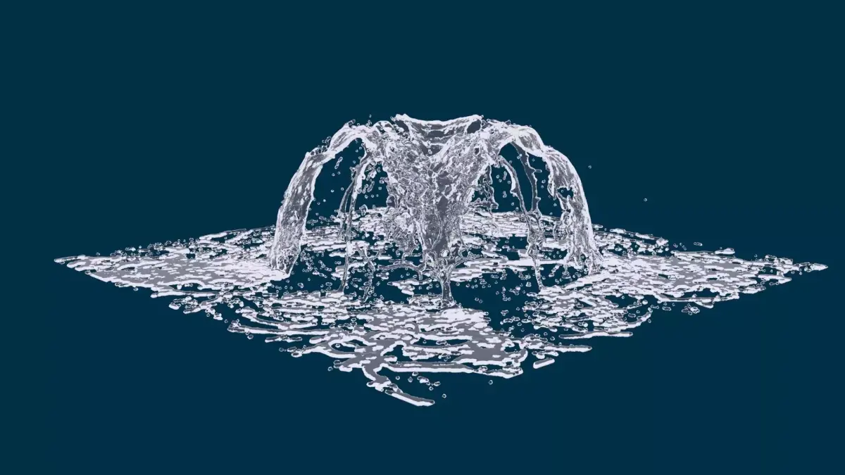 Realistic Water Fountain Animation 5 3D model