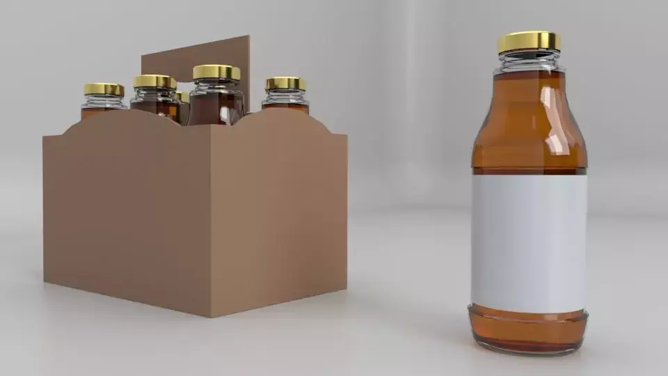 Beverage Branding Package No4 6Pack Low-poly 3D model