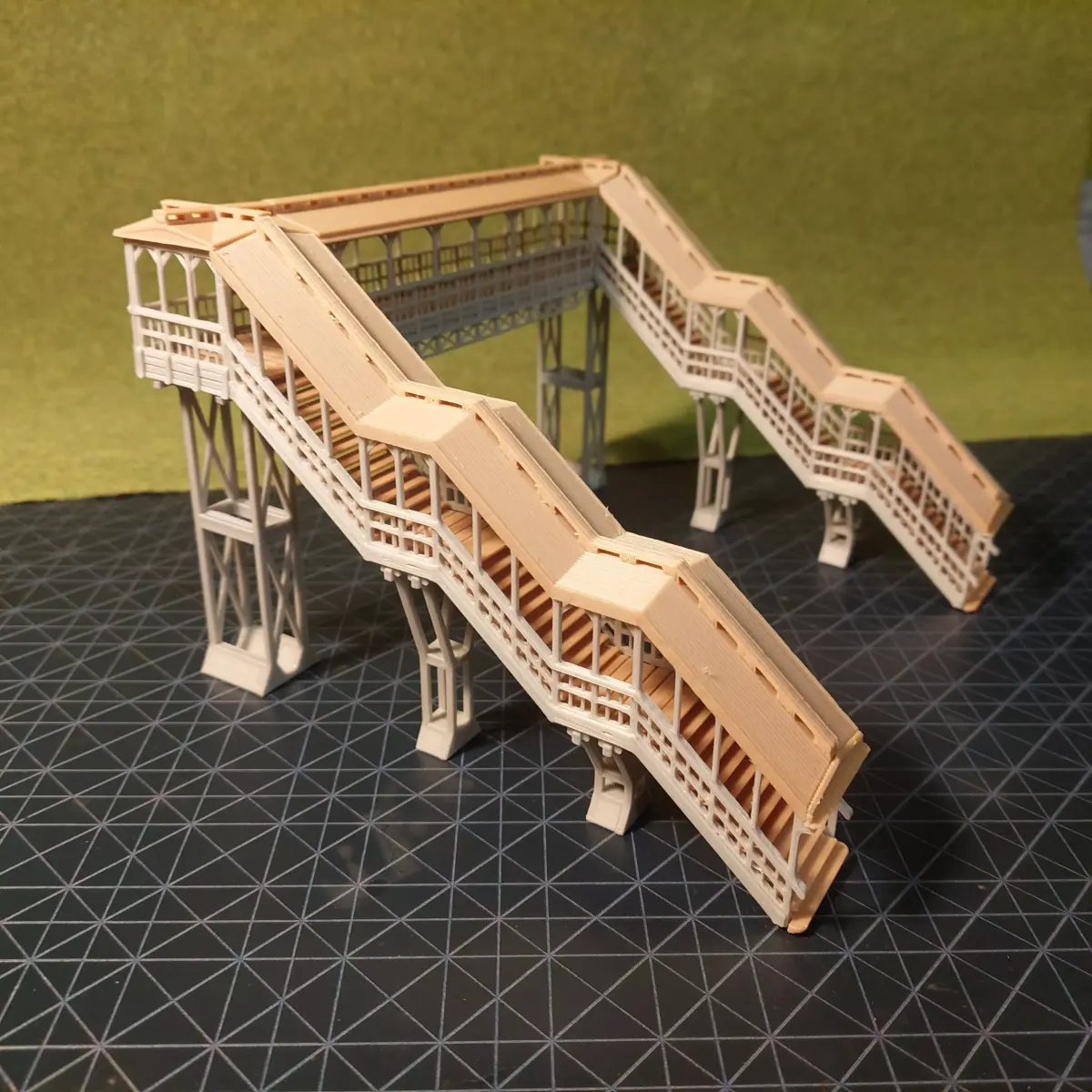 Modular covered footbridge 1-87 FDM 3D print model