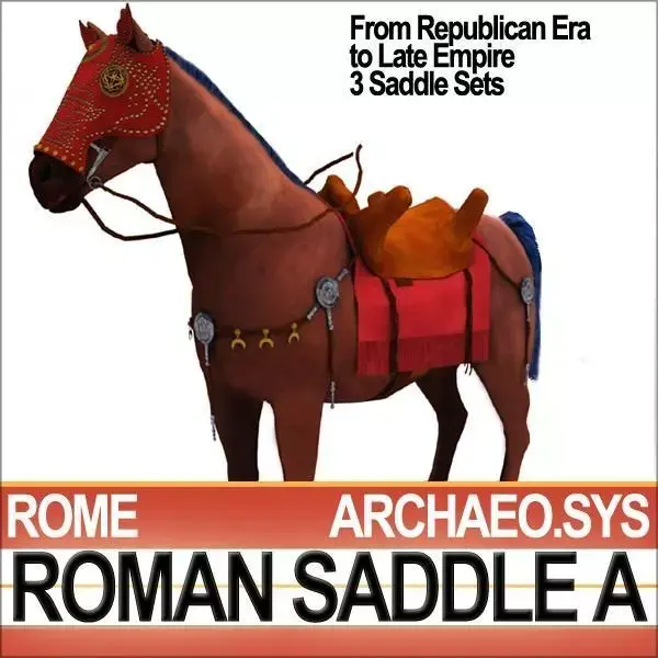 Saddle Ancient Rome Bridle Harness A 3D model
