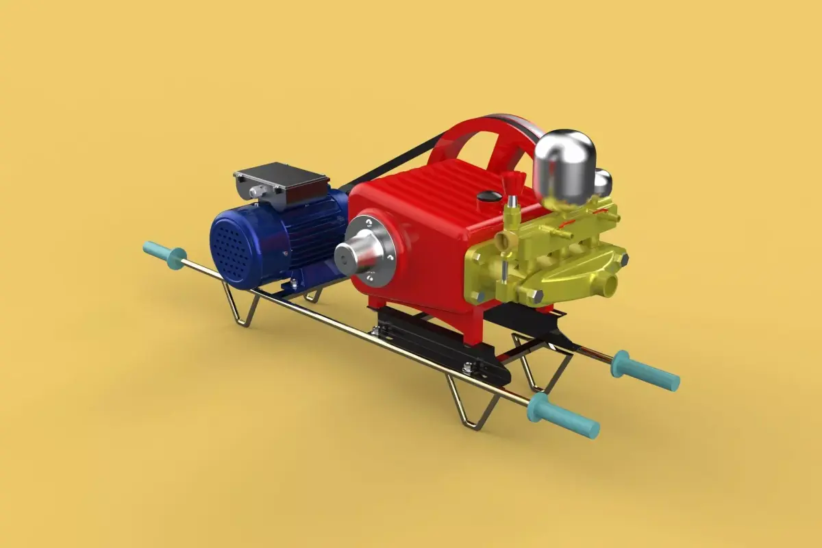 PLUNGER PUMP ELECTRIC MOTOR SPRAYER PRESSURE WATER JET CAR WASH 3D model