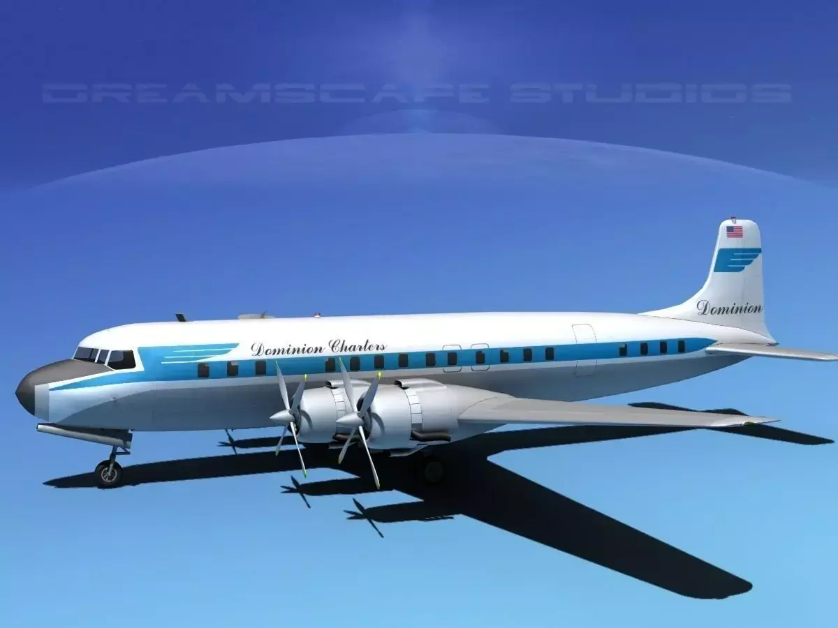 Douglas DC-7C Dominion Charter 3D model