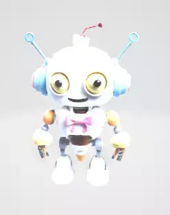 Cute Ice Cream Robot  Cartoon Character 3D Model Low-poly 3D model