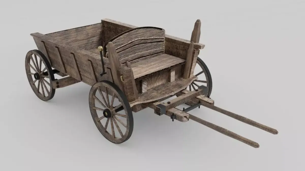 Wooden Wagon 3D model buy