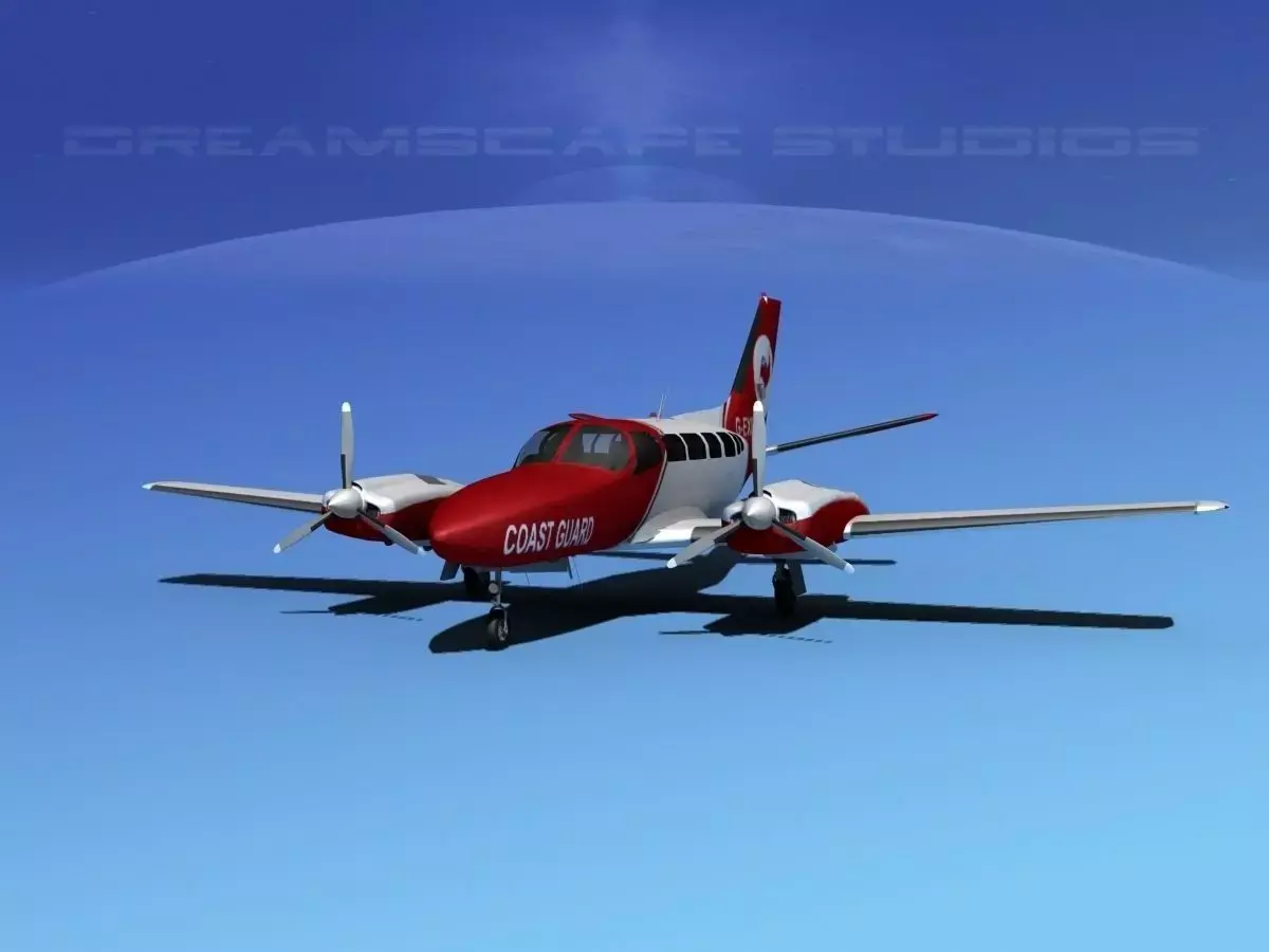 Cessna 404 Titan Coast Guard 3D model