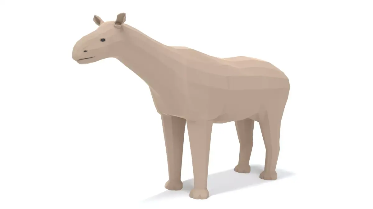 Low Poly Cartoon Paraceratherium Low-poly 3D model