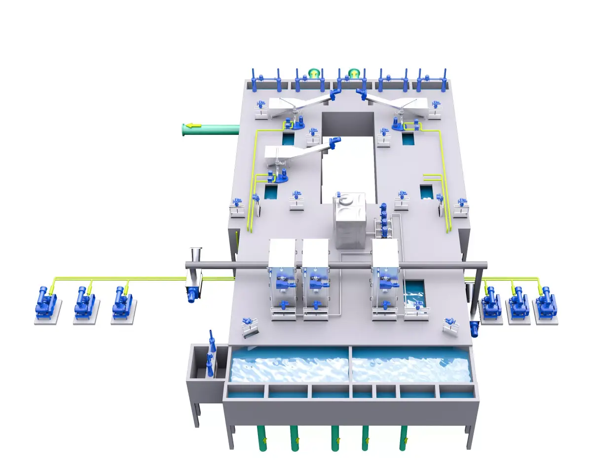 Modern Water Treatment Plant PBR 3D model