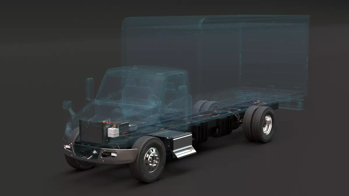 Full Electric Truck Chassis X-Ray 3D model