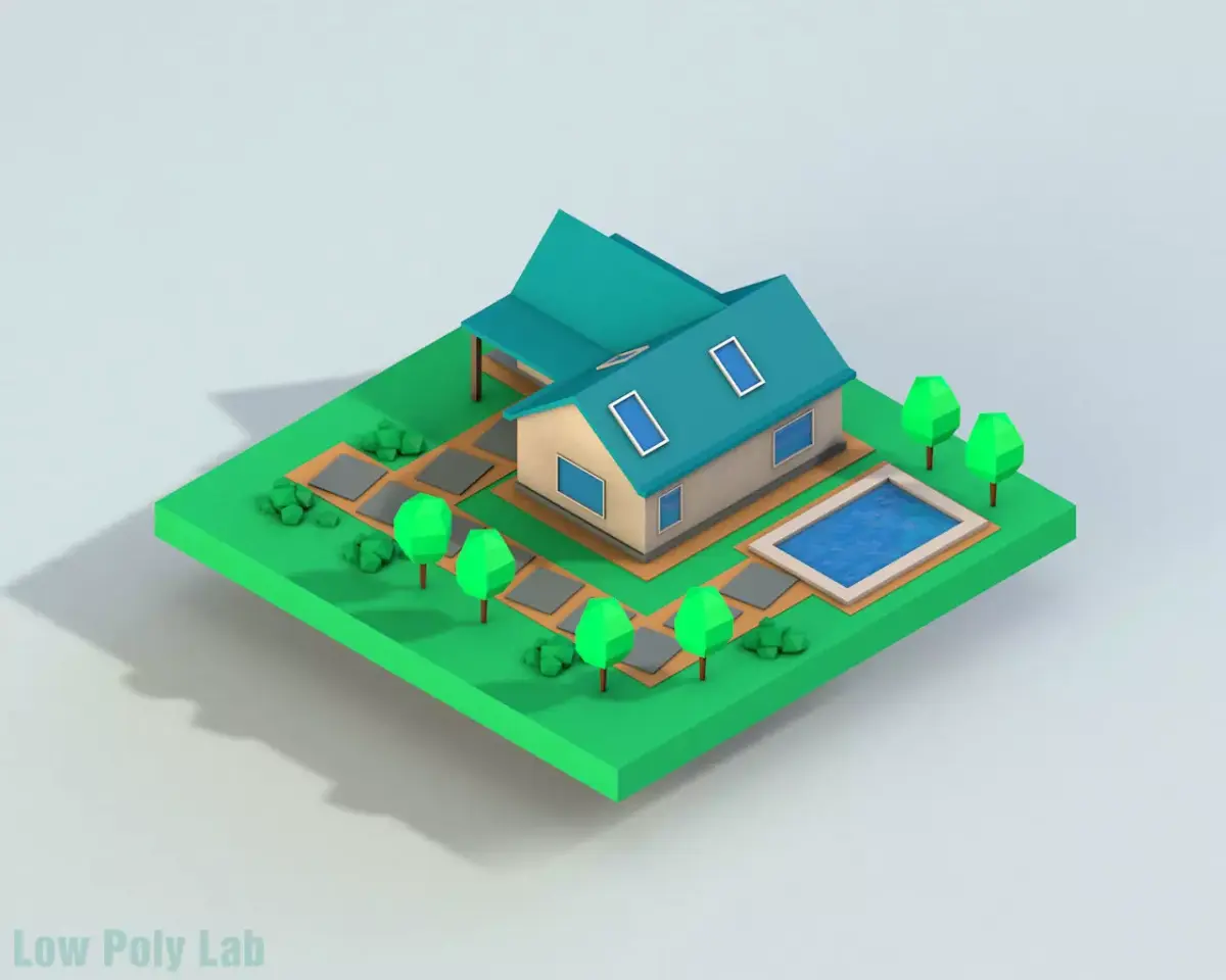 Low Poly City House 1 Low-poly 3D model
