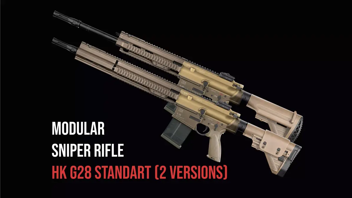 Modular Sniper Rifle HK G28 standart Low-poly 3D model
