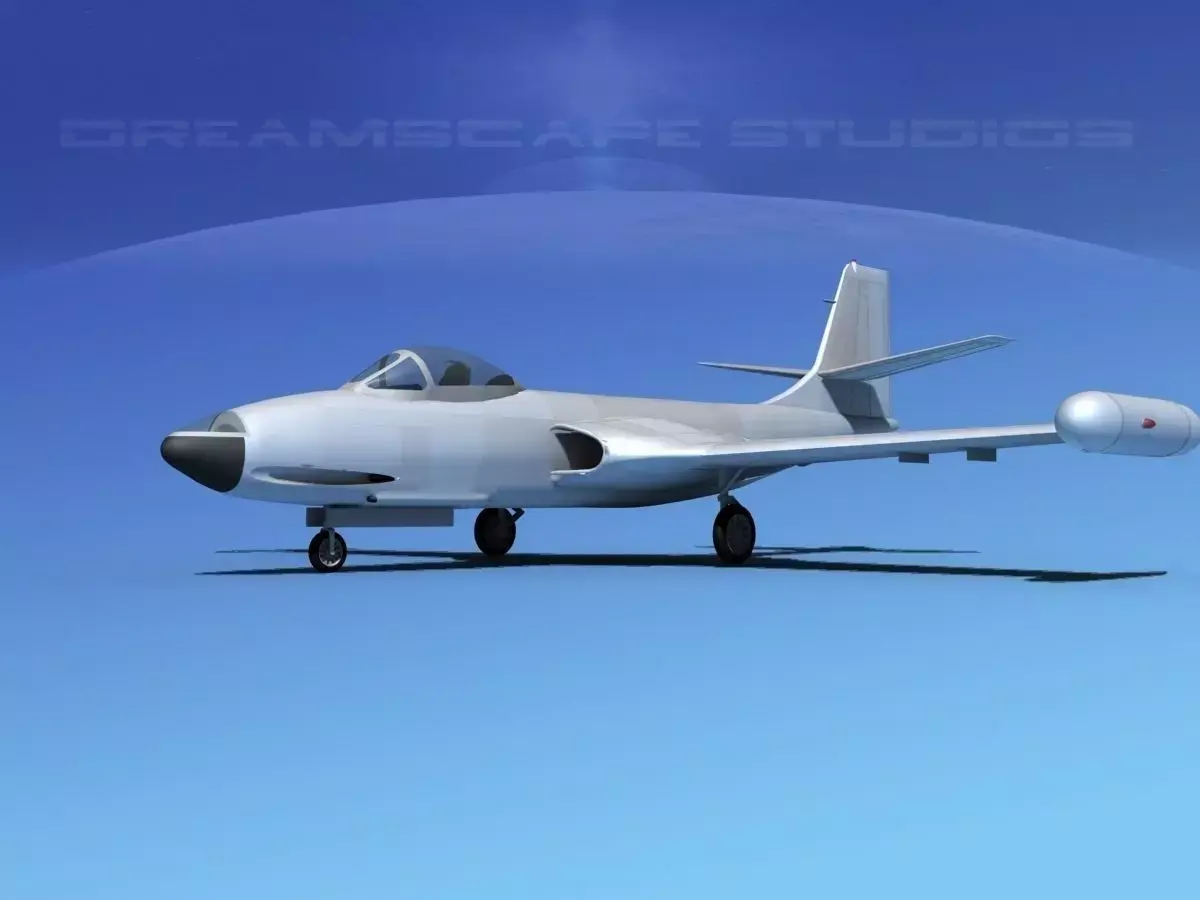 McDonnell F2H-2 Banshee Bare Metal 3D model