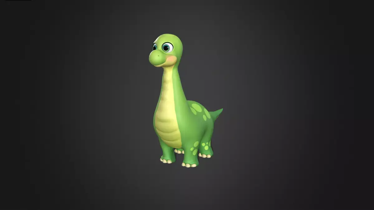 Asset - Cartoons - Dinosaurus Brontosaurus Rigged 3D model