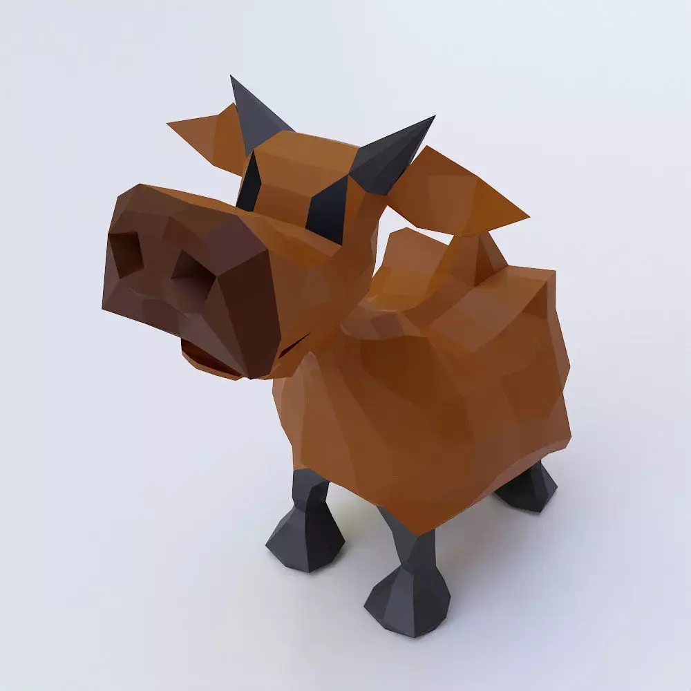 Cow toon 3d model  Low-poly 3D model purchase