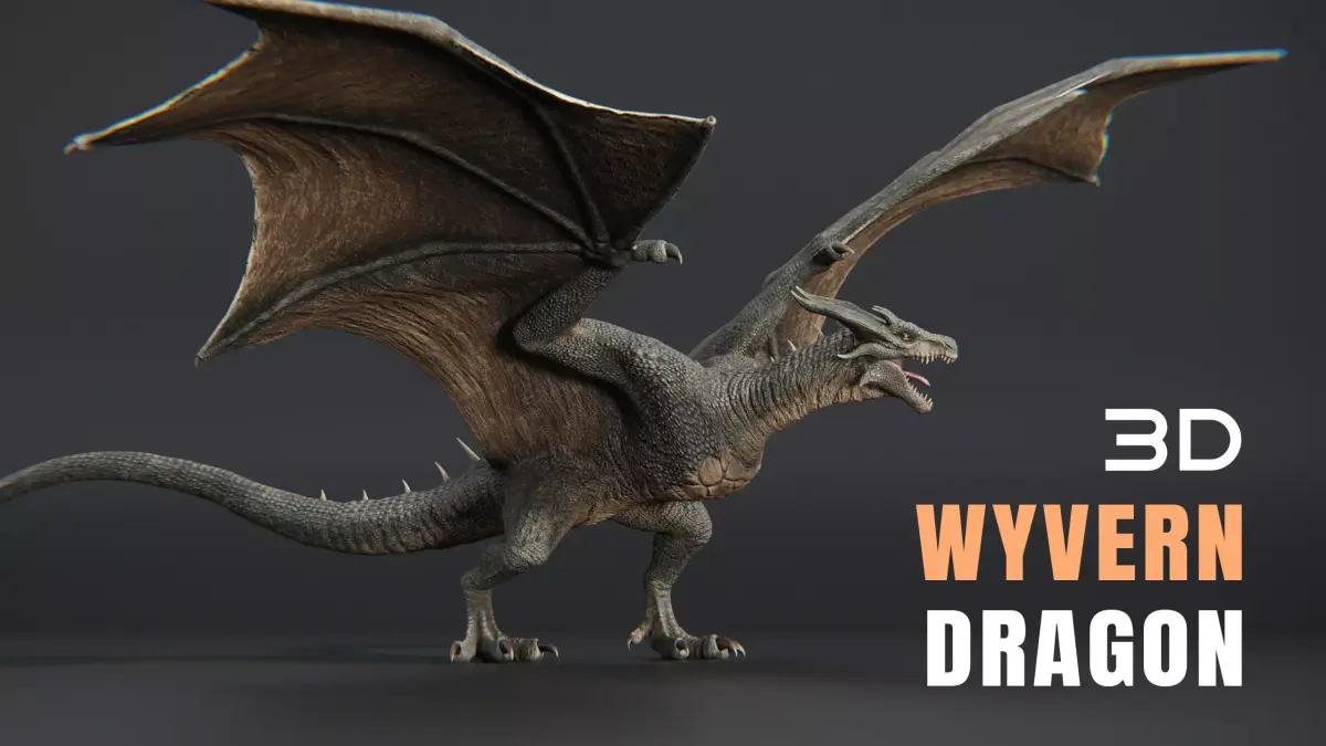Dragon Wyvern Low-poly 3D model