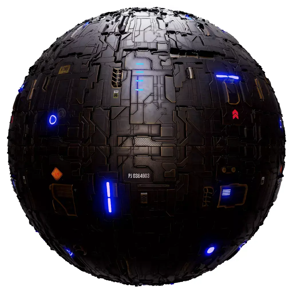 PBR Seamless Sci-Fi Texture 04 Low-poly 3D model