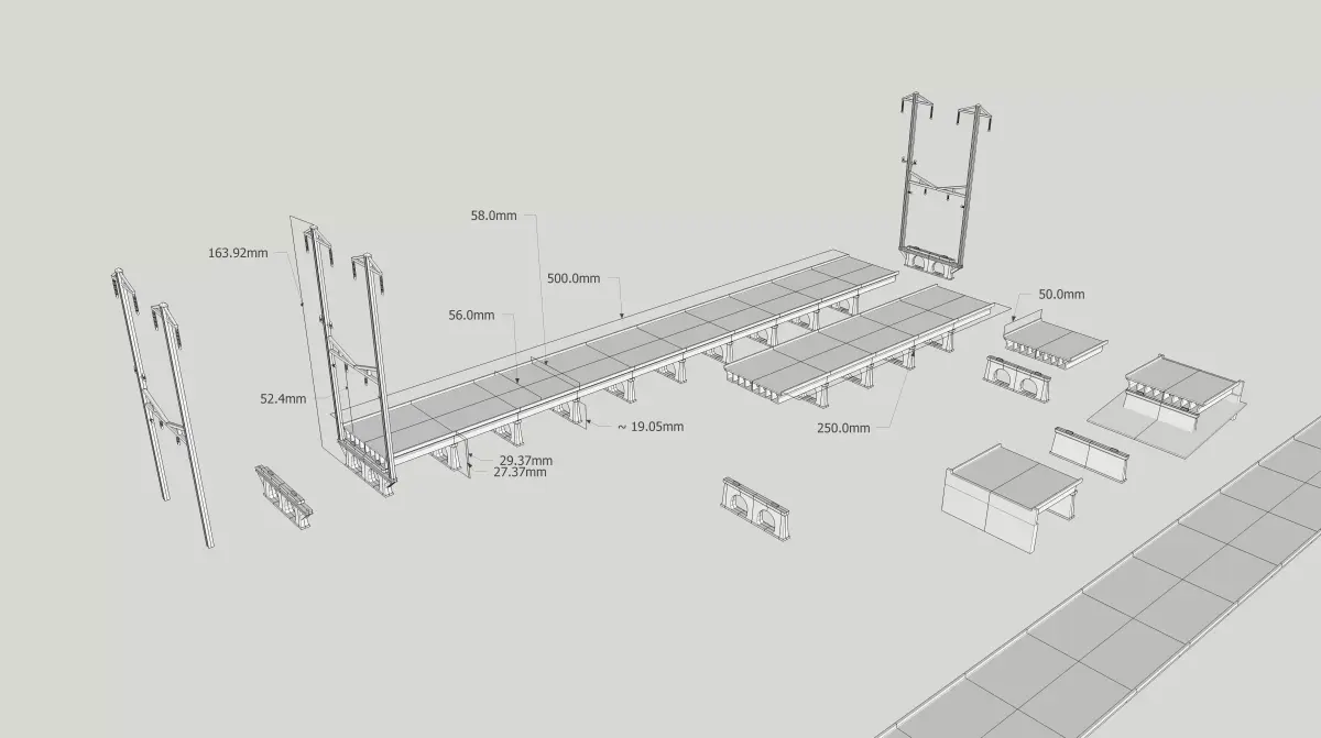 Concrete Double Track Bridge N Scale 3D print model purchase