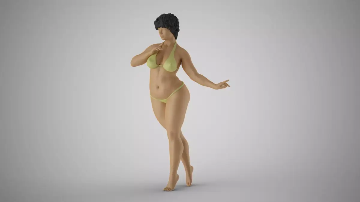 Slenderness woman in 3D print model