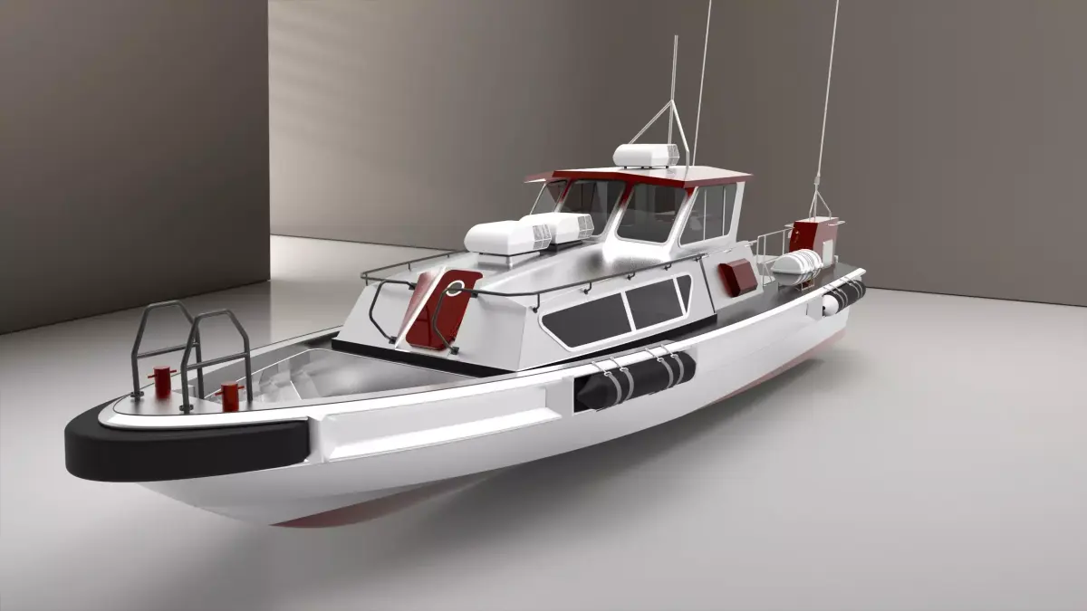 Auminium Patrol Boat Low-poly 3D model