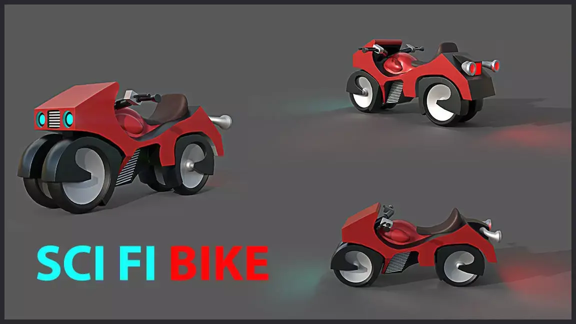 Sci-fi Bike Game Ready 8 3D model