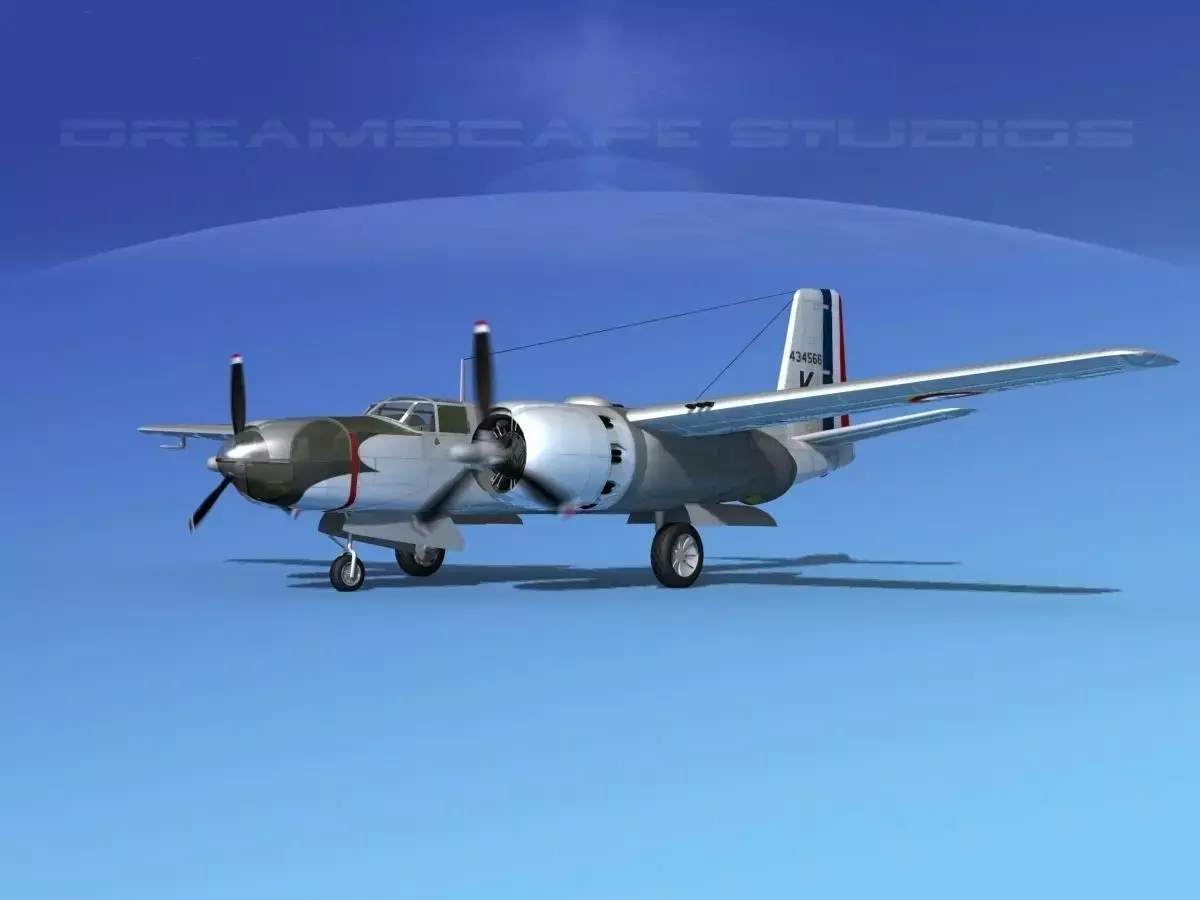 Douglas B-26B Invader France 3D model