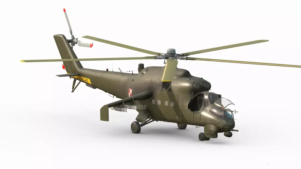 Mil MI-24D Hind Polish Air Force CGI Ready Low-poly 3D model