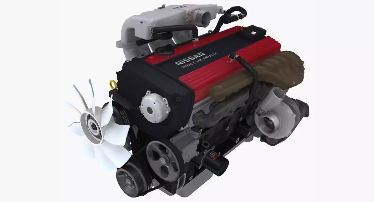 Nissan RB20DETR engine Low-poly 3D model