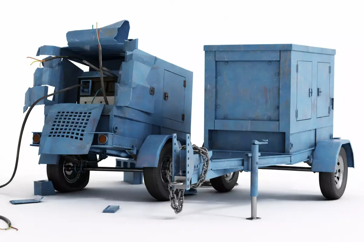 Abandoned Industrial Generator Trailer 3D model
