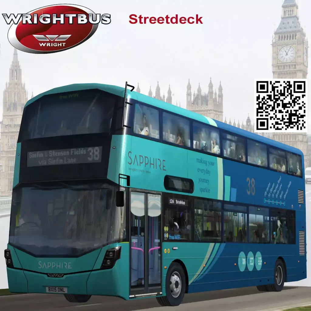 Wrightbus Streetdeck Sapphire livery Low-poly 3D model
