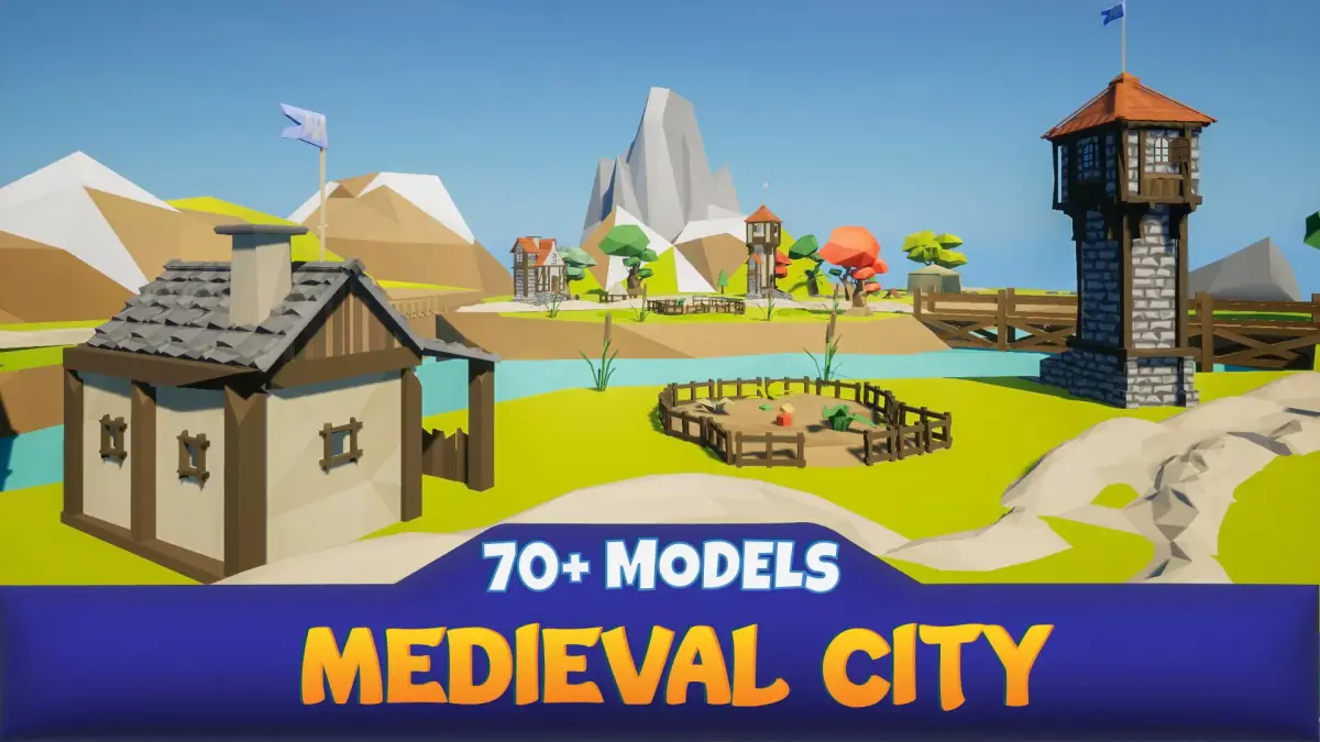 Middle Ages Poly Pack Low-poly 3D model