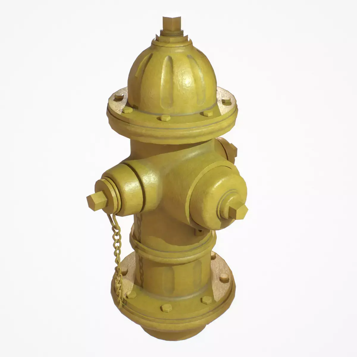 Firehydrant painted yellow Low-poly 3D model