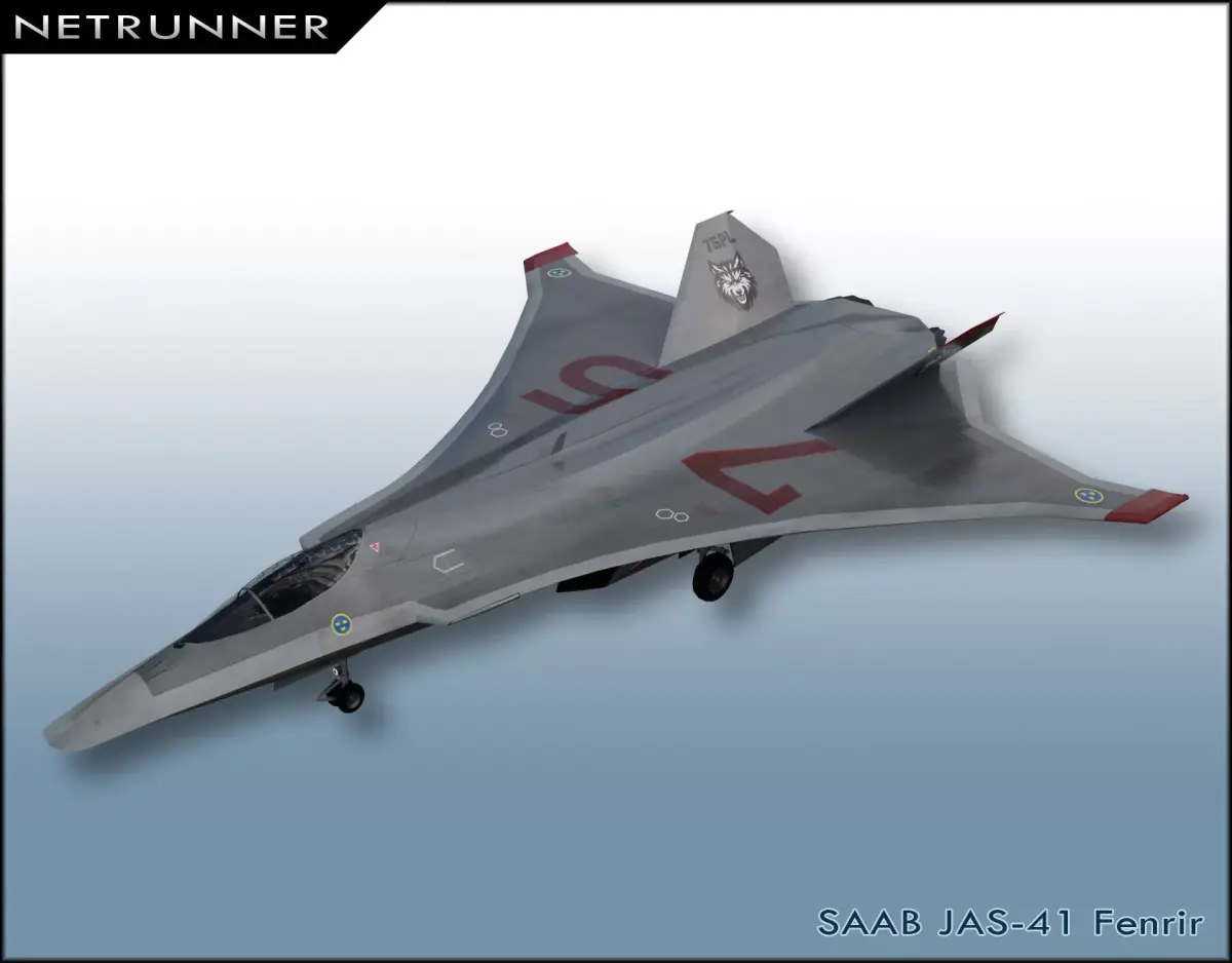 SAAB JAS-41 Fenrir Low-poly 3D model