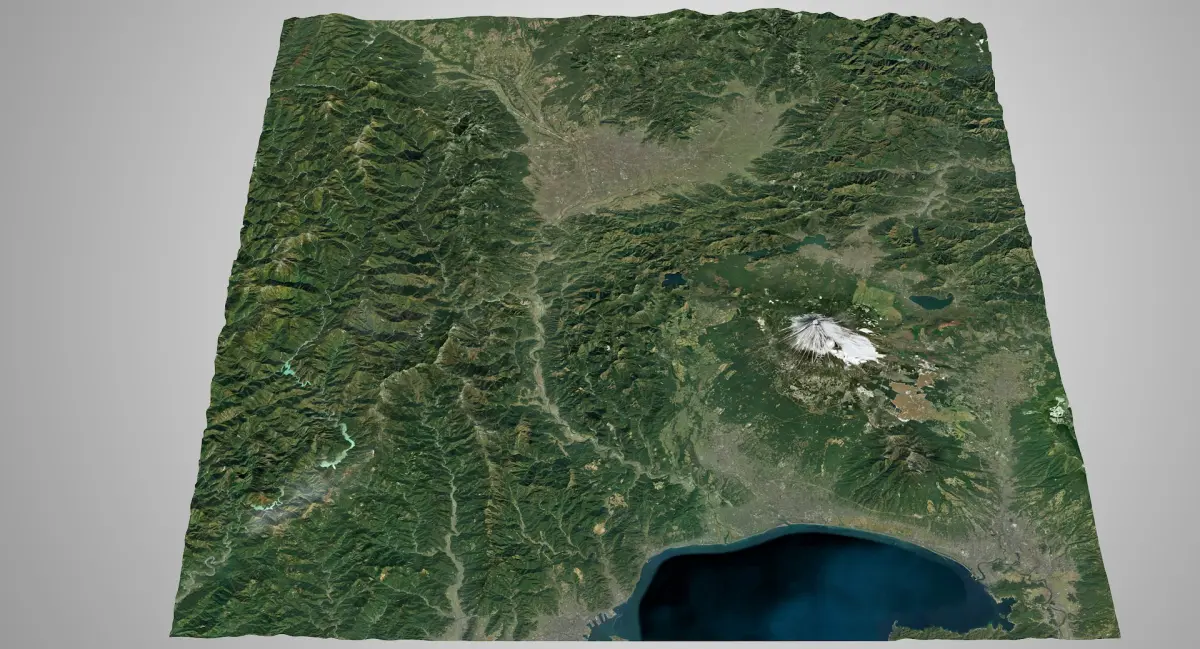 Mount Fuji Area Real Color 3D model