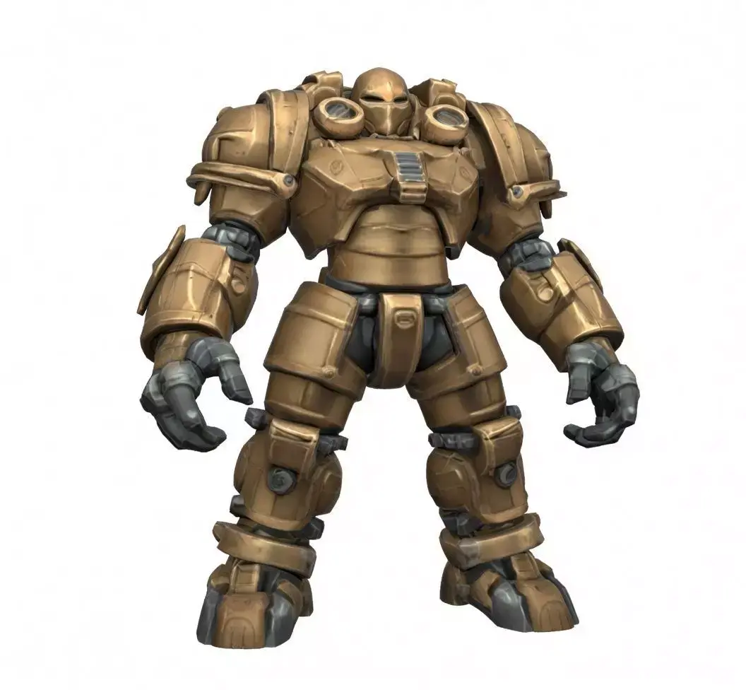 Heavy Bronze Mech Robot Exosuit Low-poly 3D model