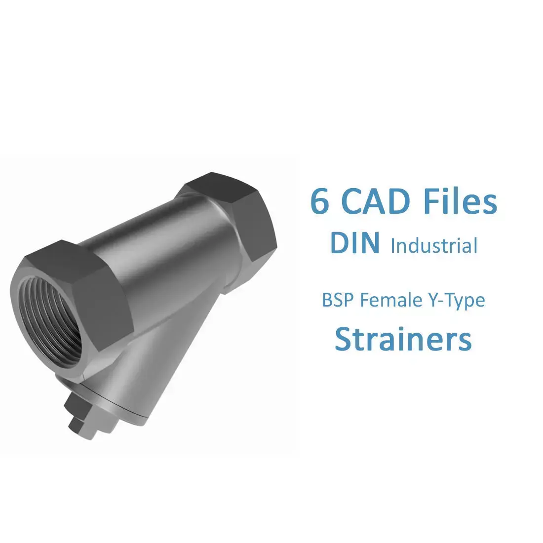 Y-Type Strainers - BSP Threaded Ends 3D model