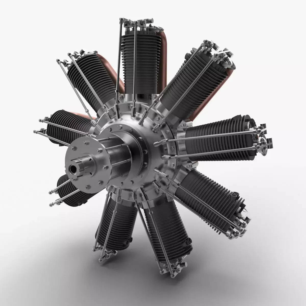 Clerget 9B rotary engine 3D model