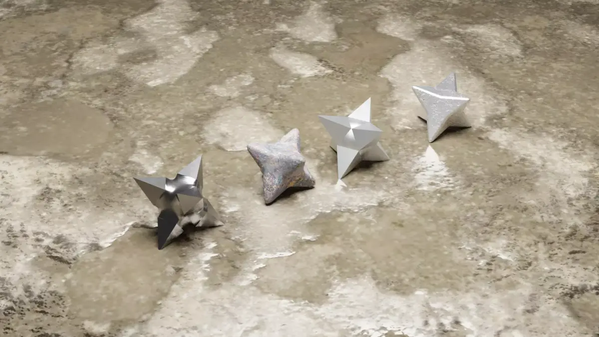 4 PC Caltrop Spikes Low-poly 3D model