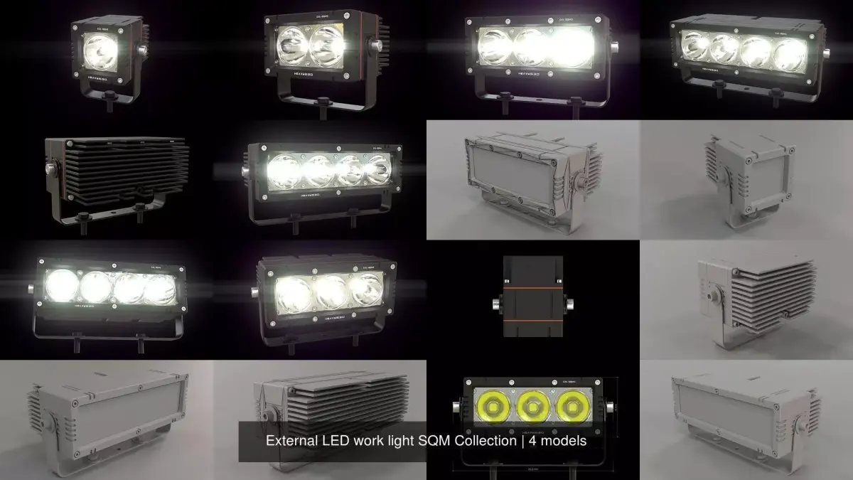 External LED work light SQM Collection 3D Model Pack purchase