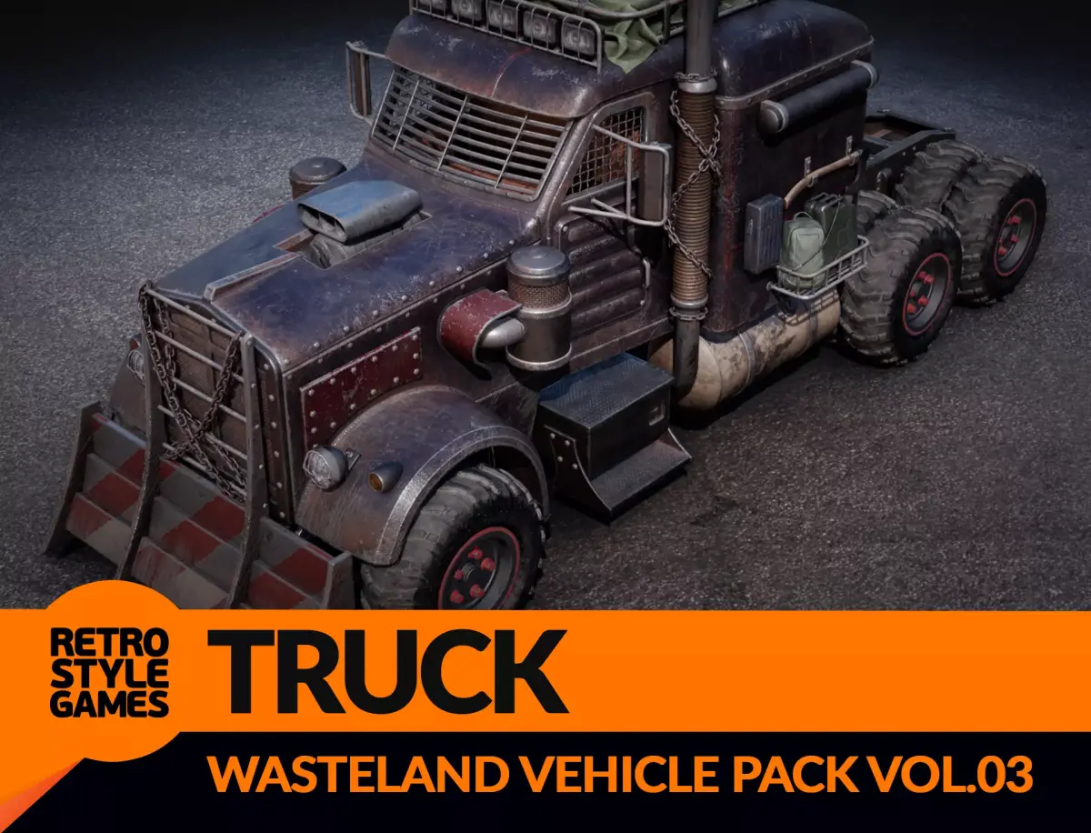 Post Apocalyptic Truck 3D Model Low-poly 3D model