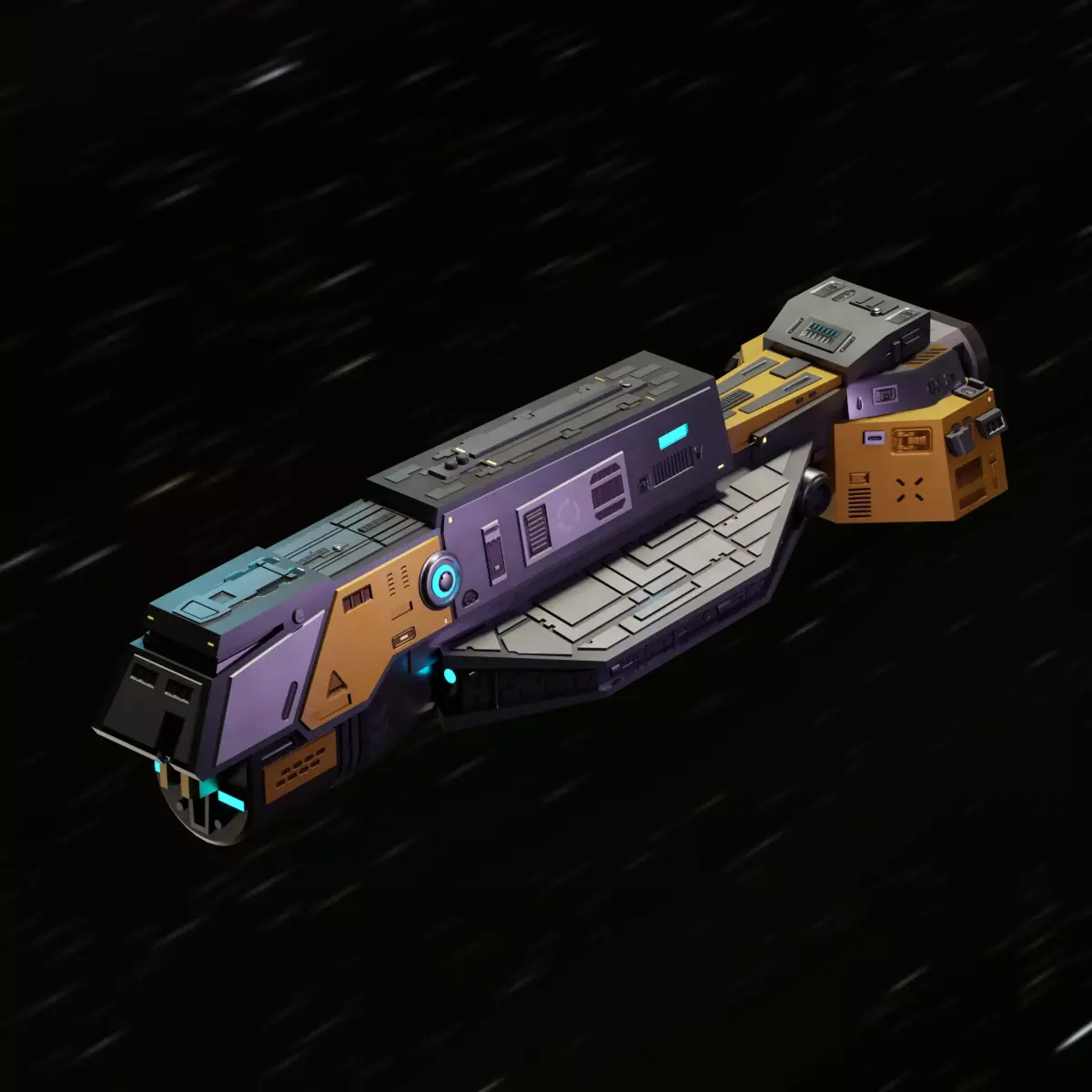 Ninveh Cargo Spaceship Low-poly 3D model