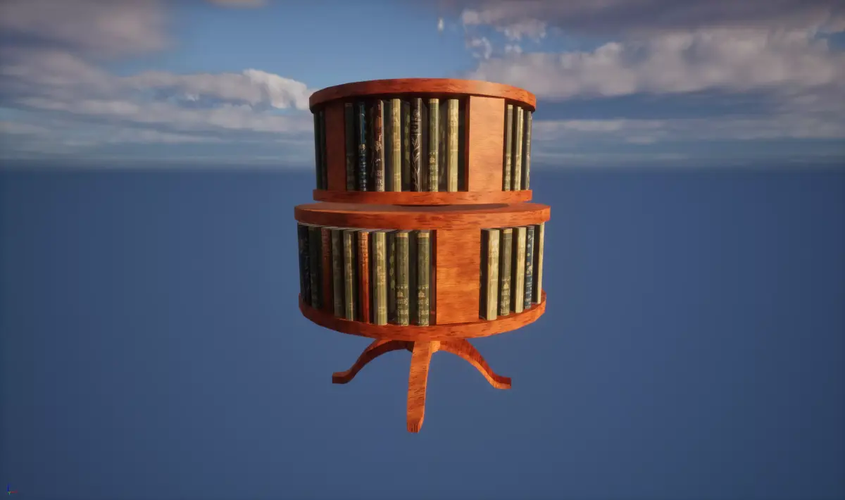 Bookshelf Low-poly 3D model