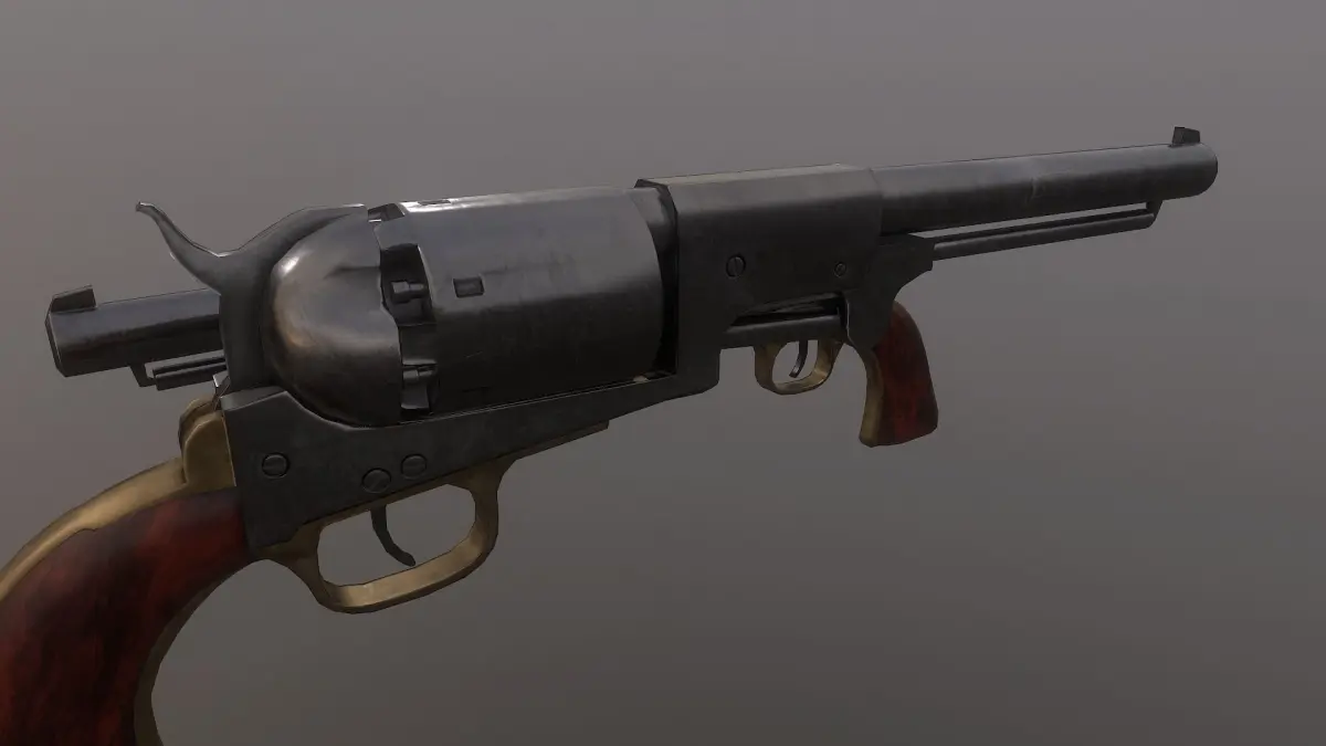 Colt Dragoon Revolver Low-poly 3D model