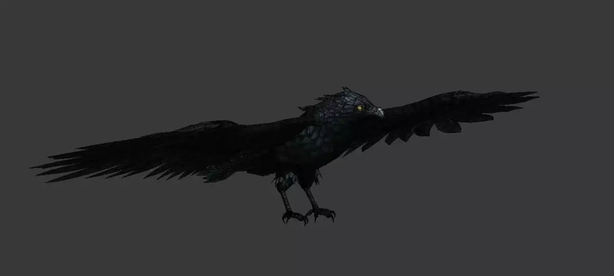 crow  bird Low-poly 3D model