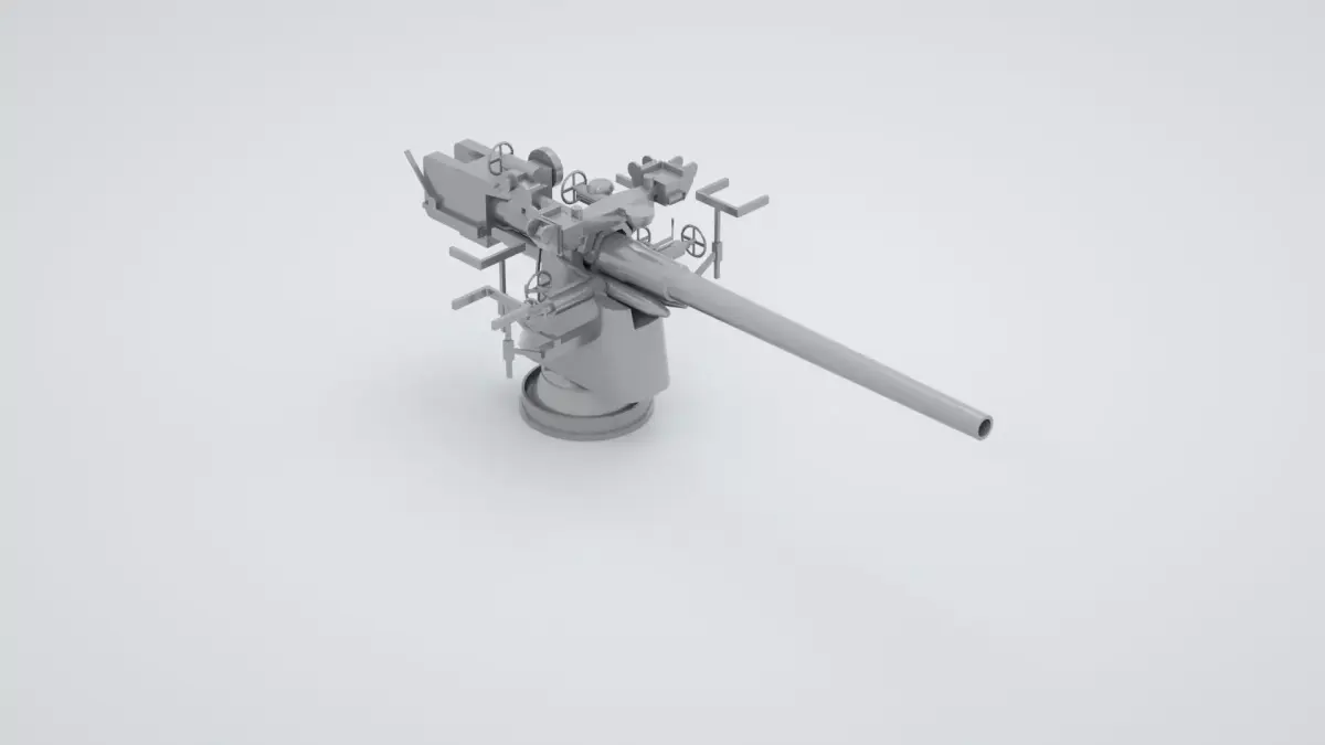 88mm  SK C - 35 Naval Gun 3D model
