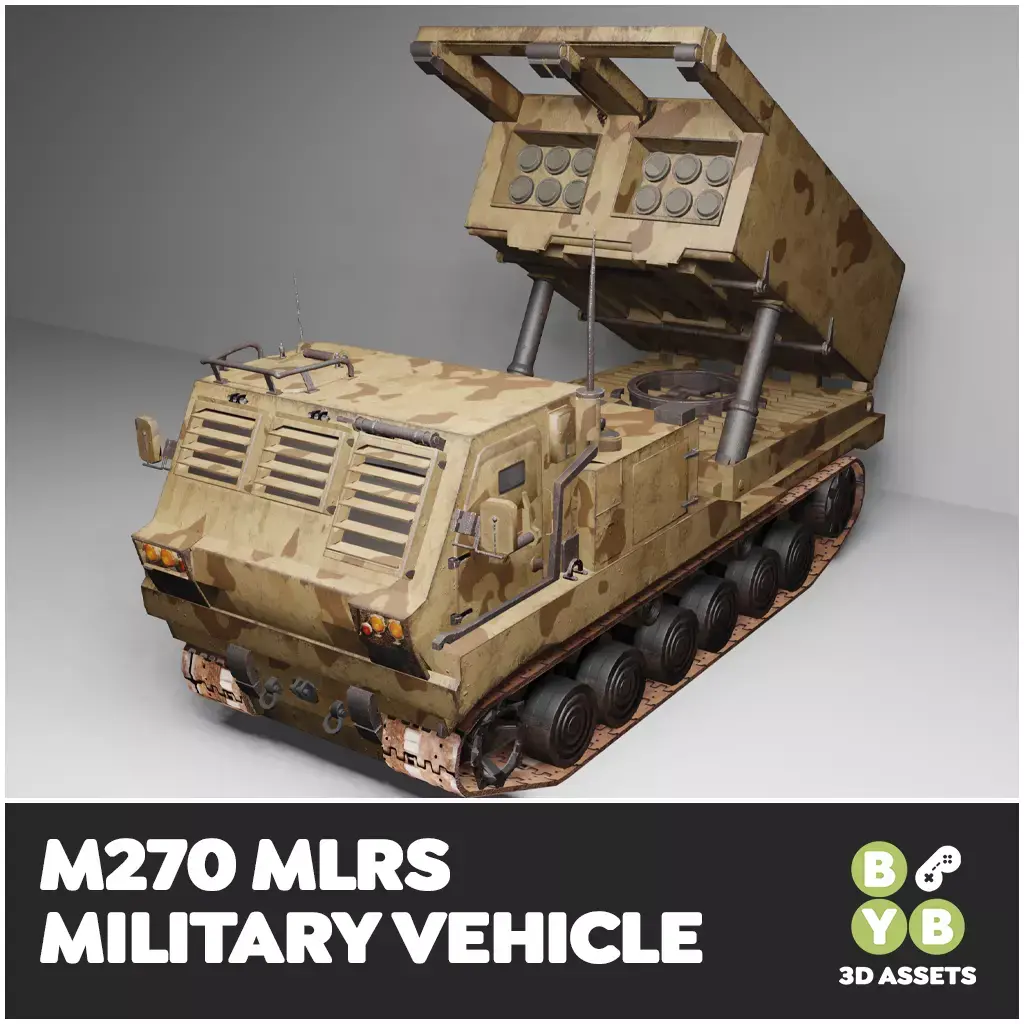 M270 Multiple Launch Rocket System 3D Model - Military Vehicle Low-poly 3D model