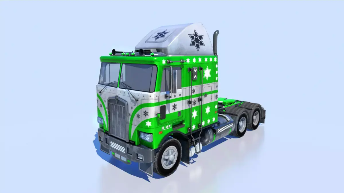 US Army Cargo Truck M35 Fully Rigged Model Low-poly 3D model