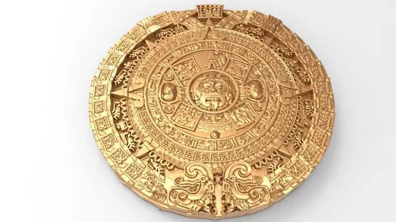 Aztec sun calendar Piedra del Sol  3D print model