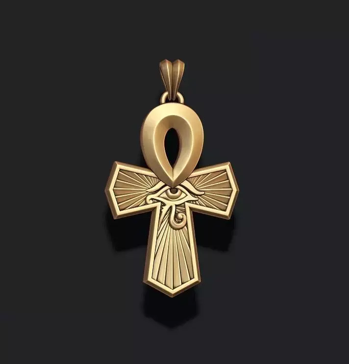 Horus eye ankh cross pendant 3D print model
