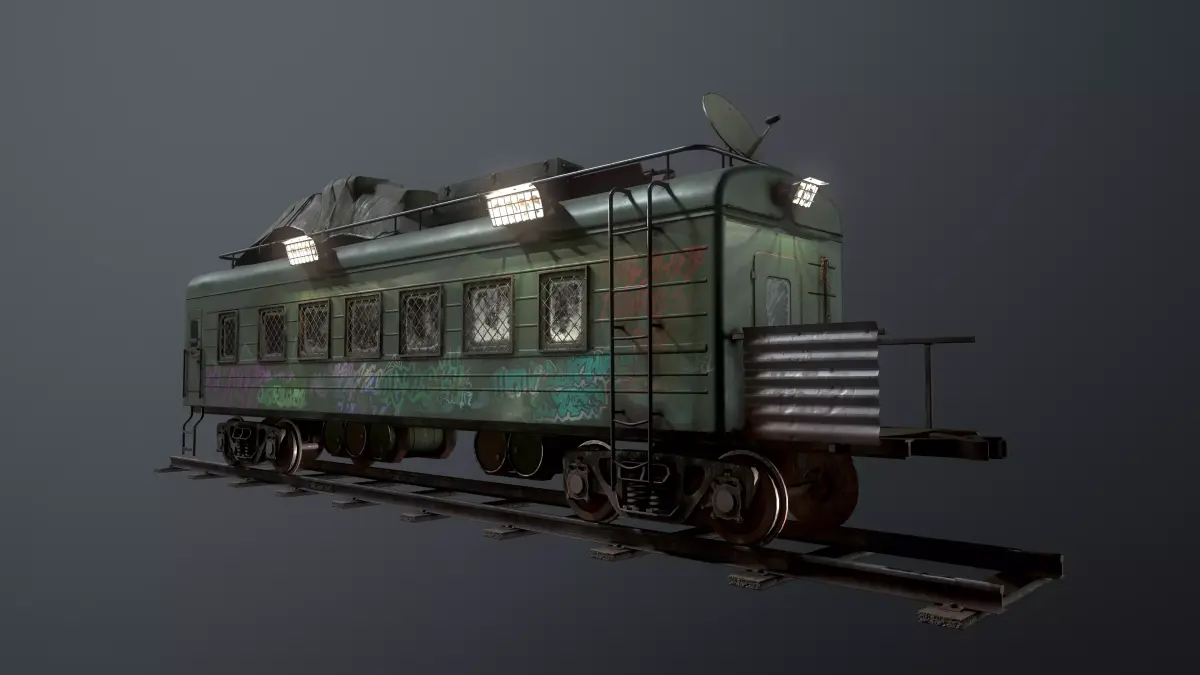 Train carriage Free low-poly 3D model