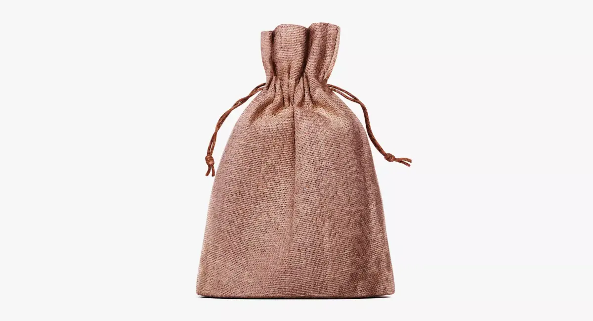 Jute Bag V2 - Filled Burlap Drawstring Pouch 3D model