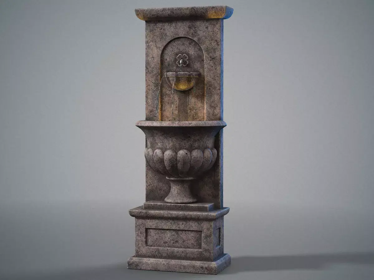 Urn wall fountain Low-poly 3D model